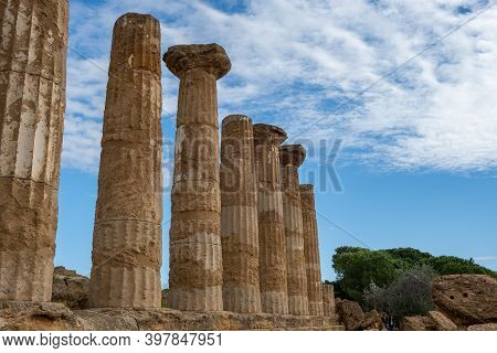 Valley Of The Temples At Agrigento Sicily, Italy Europe