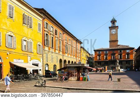 Reggio Emilia, Italy - Circa September 2018. Beautiful Architecture Of Reggio Emilia City Center.
