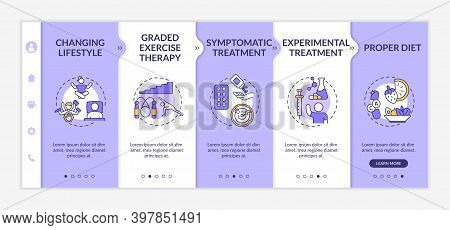 Myalgic Encephalomyelitis Treatment Onboarding Vector Template. Changing Lifestyle. Graded Exercise 