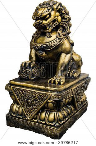 Lion Statue.isolated On White