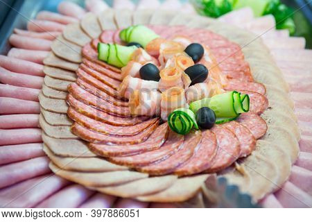 Cliced Meat And Ham Ready To Be Served