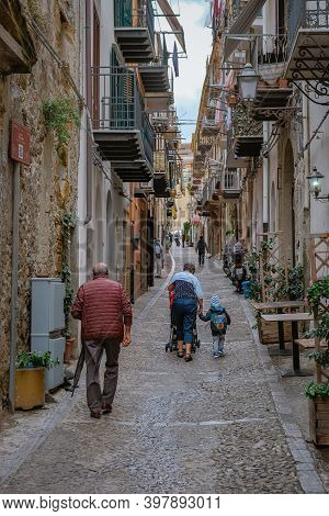Cefalu Sicily October 2020, Medieval Village Of Sicily Island, Province Of Palermo, Italy. Europe