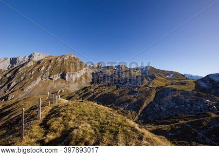 Beautiful View Seen From The Mountain Rophaien In Central Switzerland