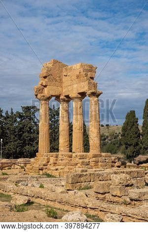 Valley Of The Temples At Agrigento Sicily, Italy Europe