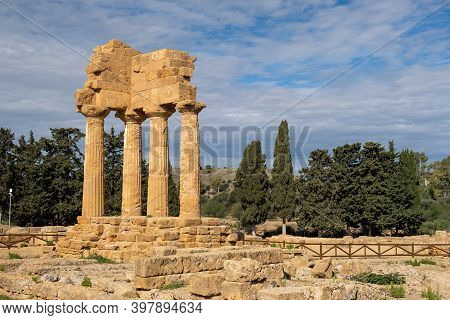 Valley Of The Temples At Agrigento Sicily, Italy Europe