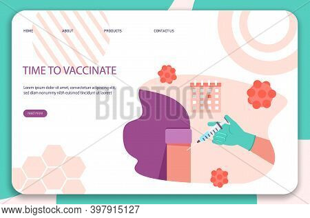 Doctor hand with syringe making vaccination of patient. Healthcare, hospital and medical diagnostics.  Vaccination concept illustration.Time to vaccinate. Get your flu shot.