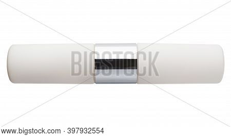 Plafond Chandelier Wall Isolated On White Background. Modern Design Diffuser White Glass With Chrome