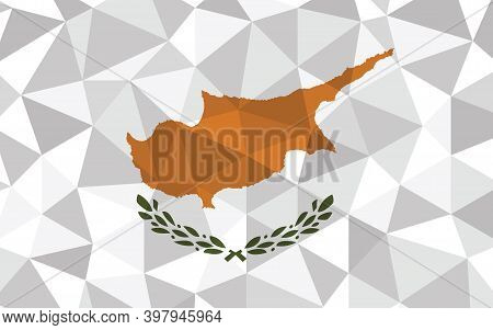Low Poly Cyprus Flag Vector Illustration. Triangular Cypriot Flag Graphic. Cyprus Country Flag Is A 