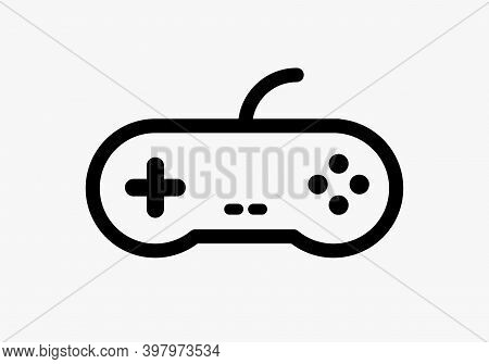 Video Game Control Joystick Flat Icon. Videogame Console Controller Game Pad