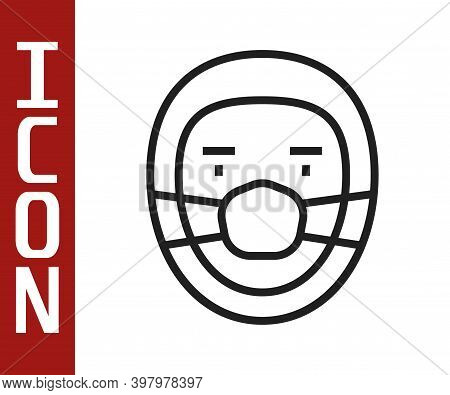 Black Line Doctor Pathologist Icon Isolated On White Background. Vector