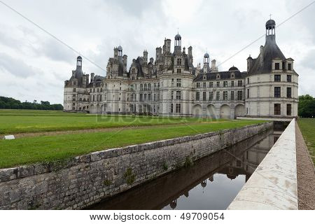 The royal Castle of Chambord in Cher Valley France