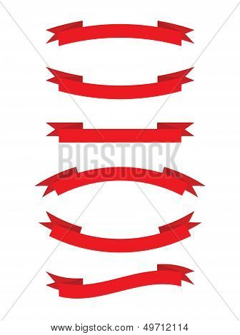 vector collection: red ribbons