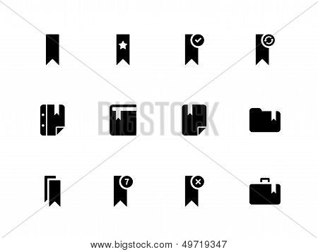 Bookmark, tag, favorite icons on white background.