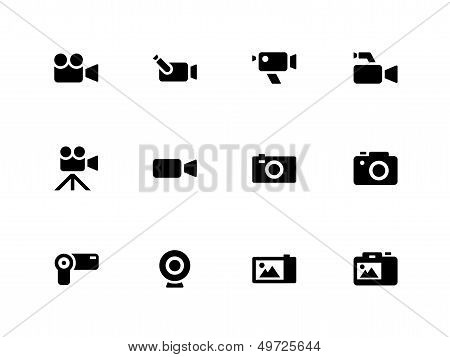Camera icons on white background.
