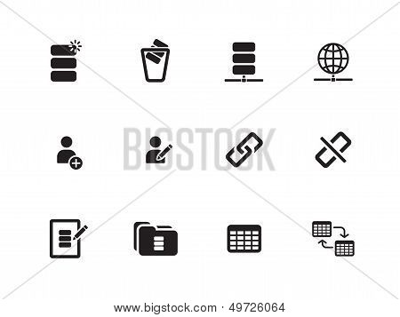 Database icons on white background.