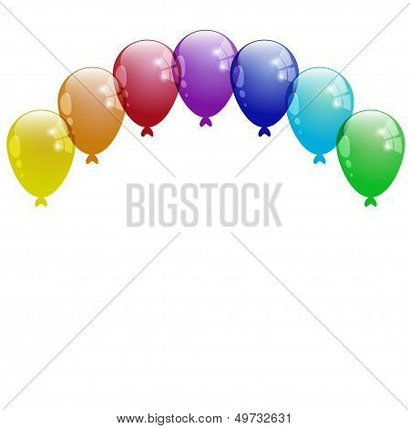 Arc with colorful balloons