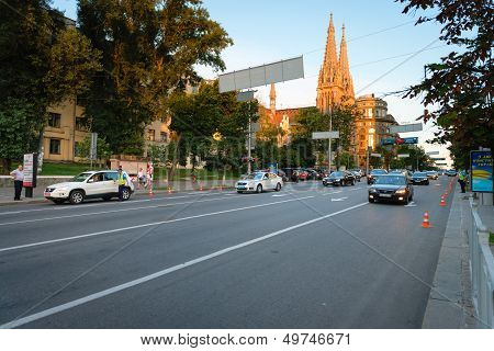 City Street With Limited And Low Traffic