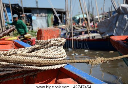 Small fishing boat.