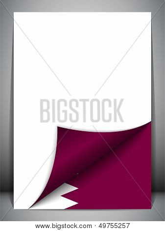 Qatar Country Flag Turning Page Vector
