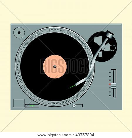Vinyl Record On Turntable