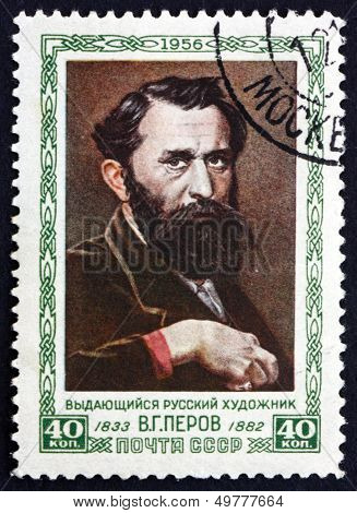 Postage Stamp Russia 1956 Vassily Grigorevitch Perov, Painter