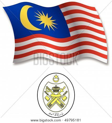 Malaysia Textured Wavy Flag Vector