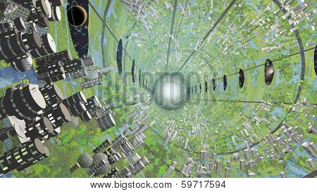 Multi Generational Colony Space Craft Interior