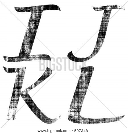 Grungy Font Briefe ich thru l