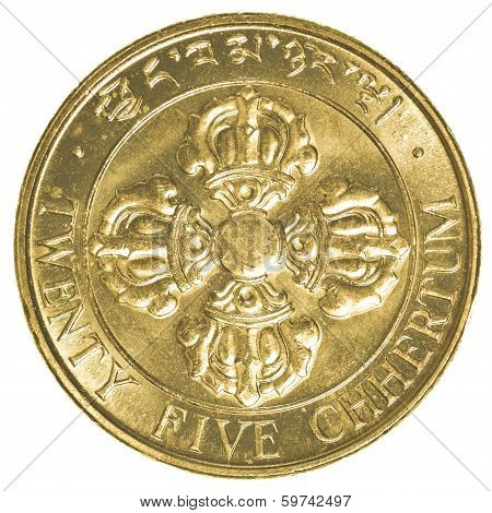 Twenty Five Bhutanese Chhertum Coin