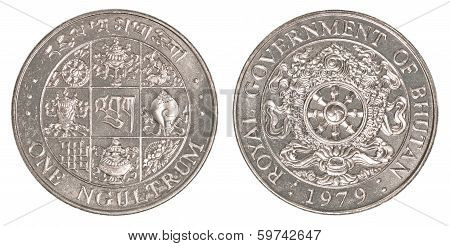 One Bhutanese Ngultrum Coin