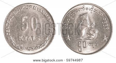 50 Burmese (myanmar) Kyat Coin