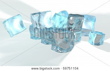 Concept of ice on a white background