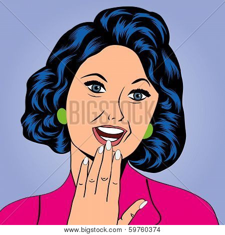 Pop Art Illustration Of A Laughing Woman