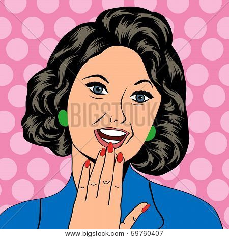 Pop Art Illustration Of A Laughing Woman