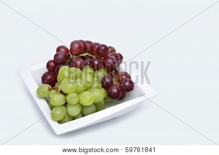 Bunch of red and green grapes