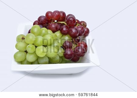 Bunch of red and green grapes