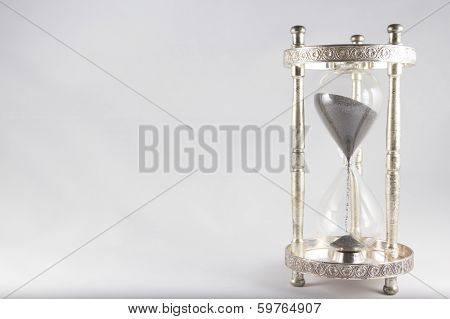 Hourglass - Old Fashioned Hourglass, Black Sand, Full, Right Of Image