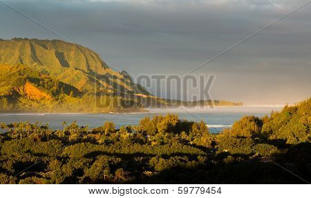 Panorama Of Hanalei On Island Of Kauai