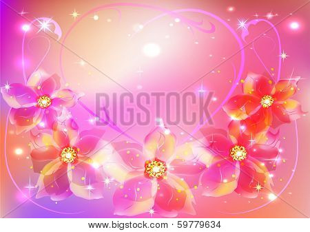beautiful floral pink background