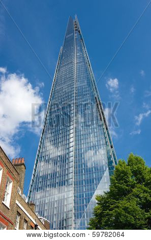 LONDON, ENGLAND - MAY 25: view Shard building from St. Thomas Street on May 25, 2013 in London. The Shard, the tallest building in Europe, opened to the public on February 2013.