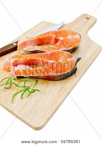 Salmon With A Knife And Rosemary