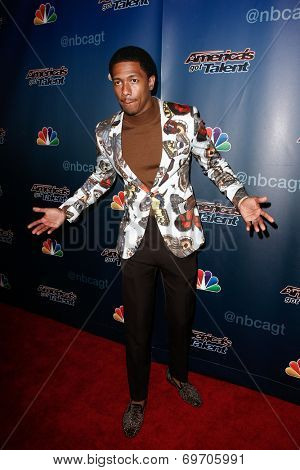 NEW YORK-AUG 6: TV host Nick Cannon attends the 'America's Got Talent' post show red carpet at Radio City Music Hall on August 6, 2014 in New York City.