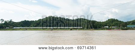 Iban Tribe Longhouse In Sarawak