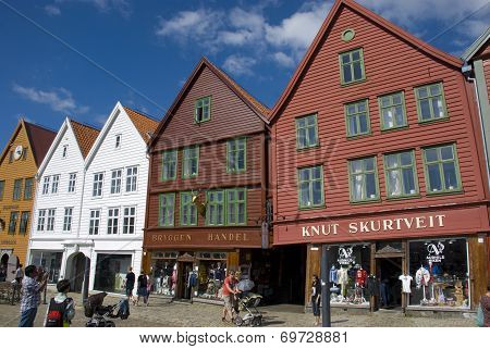 Bryggen, landmark of Bergen in Norway