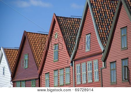 Bryggen, landmark of Bergen in Norway