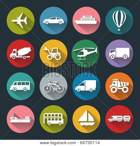 Flat Icons Of Transport