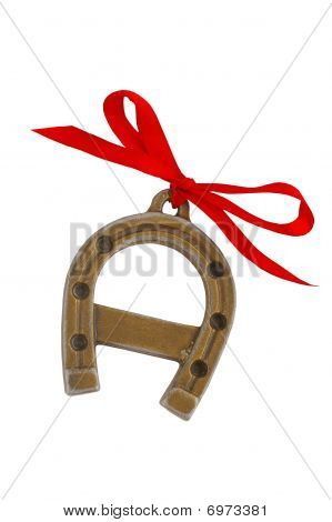 Horseshoe with a ribbon - isolated