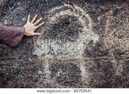 Petroglyph With Goat