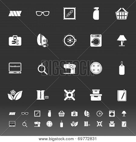 Sewing Cloth Related Icons On Gray Background