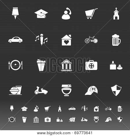 Map Sign And Symbol Icons On Gray Background